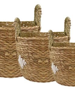 Cestas Tejidas De Ratán Con Rombos X3 Unidades.decoración