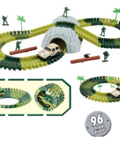 Pista Flexible De Autos Dinosaurio - 96 Piezas 80 X 35 Cm.