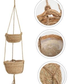 Decoración Macetas Colgantes Dos Niveles 80cm