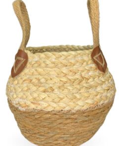 Cesta De Ratán Con Asas 28x37x28cm. Decoración
