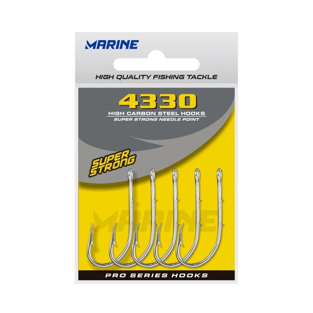 Anzuelo Marine Sports 4330 Niquelado en blister - Medida: Nº 5/0 x 20 unidades