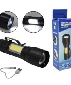 Linterna Led de bolsillo recargable con zoom 10x3.5cm