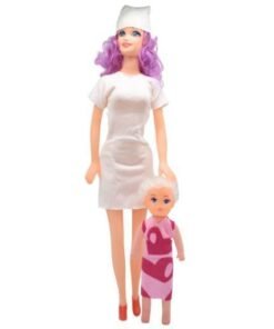 Muñeca con bebé en bolsa 38cm