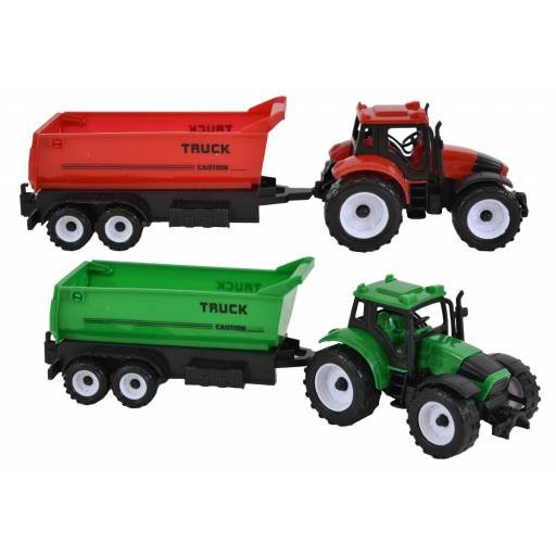 Tractor Con Trailer Juguete- 30 X 8 Cm