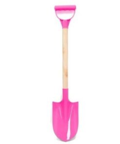 Pala de juguete rosada con mango de madera 54cm