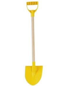 Pala de juguete amarilla con mango de madera 54cm