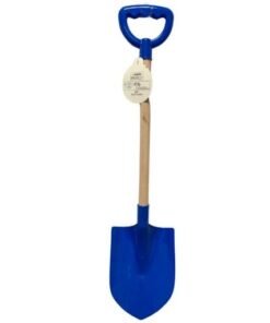 Pala de juguete azul con mango de madera 66cm