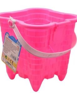 Balde de playa rosado con asa 19x20cm