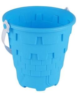 Balde de playa celeste con forma de torre 18x19cm