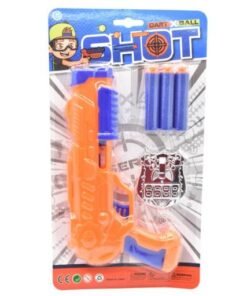 Set de pistola con lanzadores y placa 28x15cm