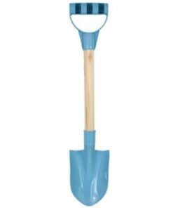 Pala de juguete celeste con mango de madera 46cm