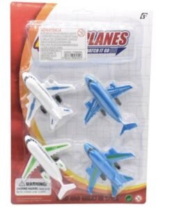 Set de aviones de juguete en blíster x 4 31x21cm