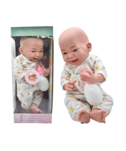 Bebé Realista Con Mamadera En Bata-bebote 38x15.8cm