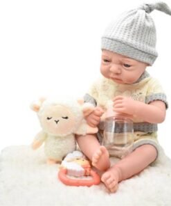Muñeco Bebé De Goma Realista Con Manta Y Accesorios 35cm
